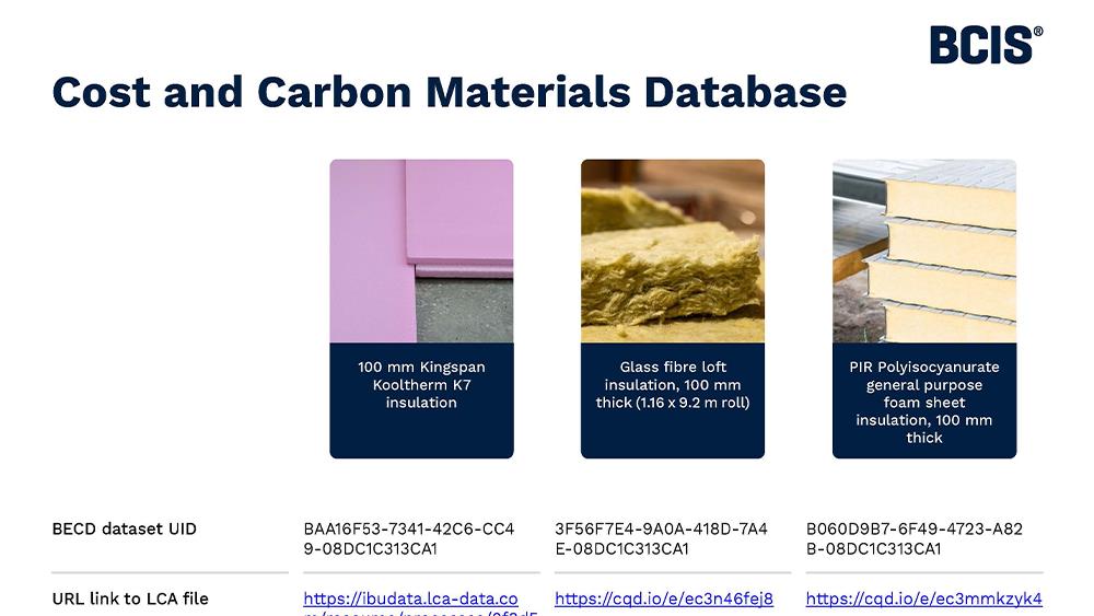 BCIS launches "pioneering" cost and carbon materials database image