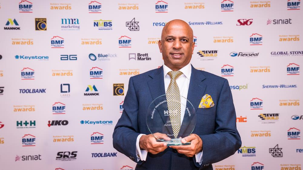 Vick Patel wins Builders' Merchants awards Lifetime Achievement Award image